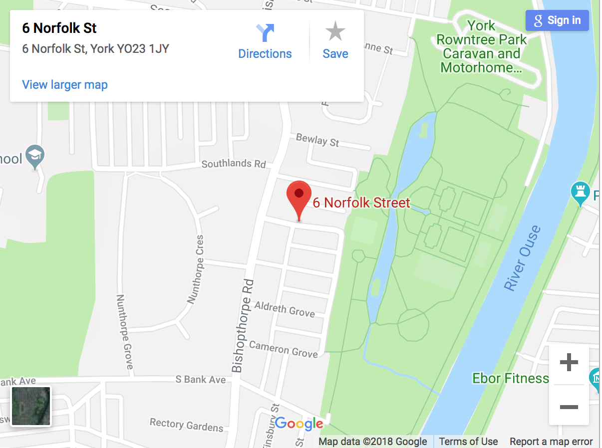 Map of Psychotherapist York